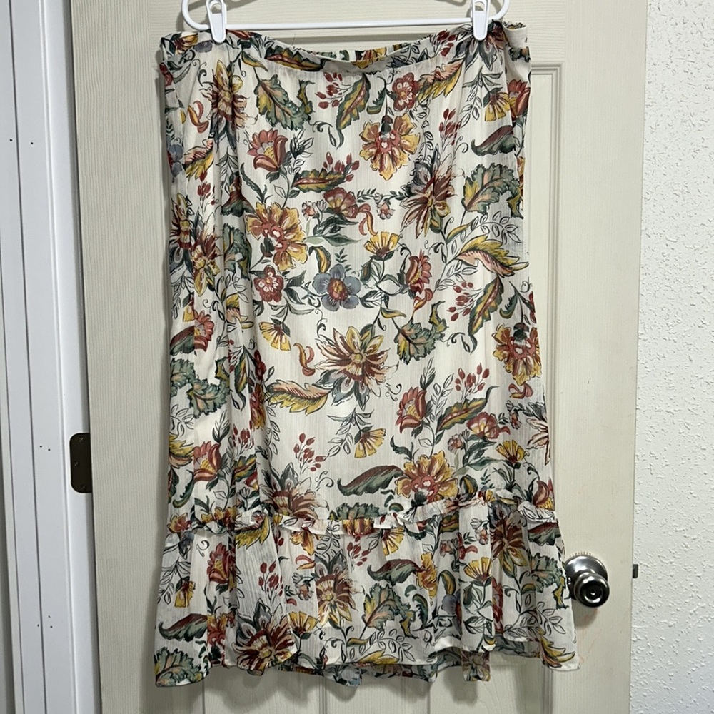 CJ Banks maxi skirt floral multi colored size 2X